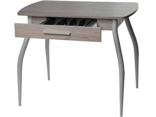 Стол М55 «Граус» ДП1-01-02  с ящиком ЛДСП «Навара», с утонением (белый мрамор)