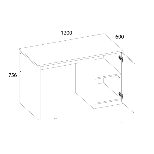 DOORSET, Стол письменный 120 1D. Цвет ДУБ НАВАРРА