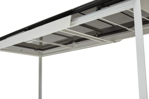 Стол CREMONA 140 HIGH GLOSS STATUARIO Белый мрамор глянцевый, керамика/ белый каркас, ®DISAUR