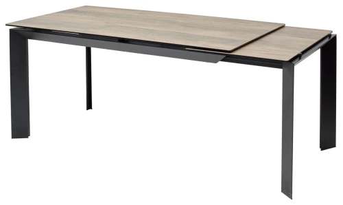 Стол CREMONA 180 KL-61 Под дерево, итальянская керамика / черный каркас, ®DISAUR