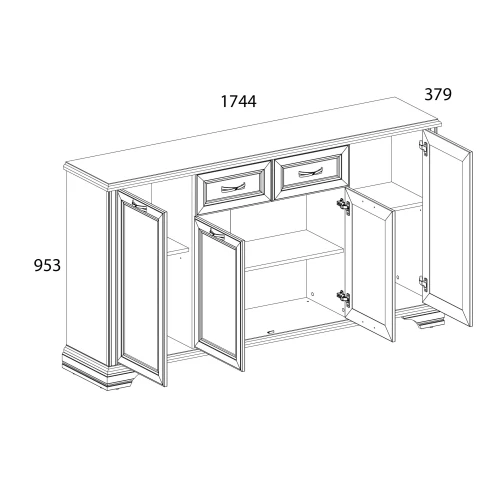 Тумба 4D1S, MONAKO, цвет Сосна винтаж/дуб анкона