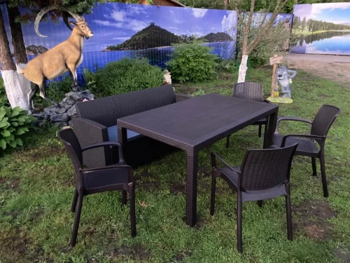 Комплект мебели под  ротанг для отдыха Калифорния «California Set» трёхместный диван + 4 кресла