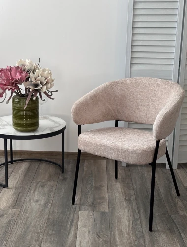 Стул SAGE 3018-10 бежевый, шенилл / черный каркас, ®DISAUR