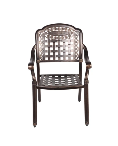 Комплект мебели на 6 персон из литого алюминия со столом D150 ВУЛКАН «VOLCANO» арт.6091/N008 bronze-6