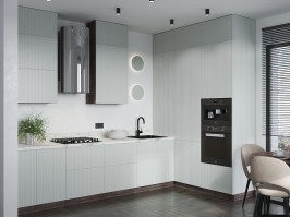 Модульная угловая кухня Сиэль Royal 2800х1800 French Grey МДФ эмаль Модульная угловая кухня Сиэль Royal 2800х1800 French Grey МДФ эмаль