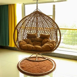 Подвесное кресло из искусственного ротанга МД-1007 цвет коричневый