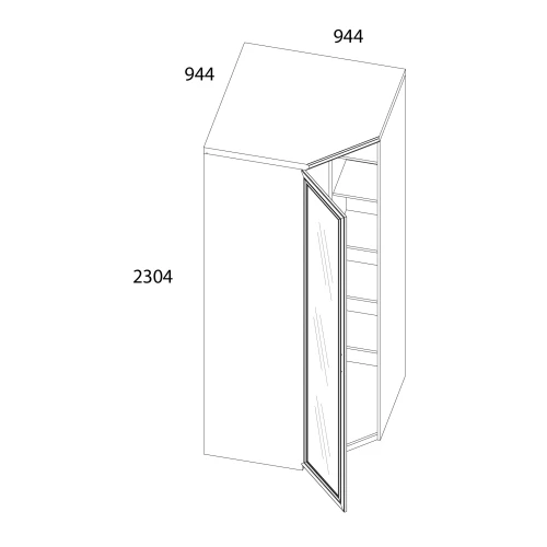 VALENCIA, Шкаф угловой 1DZ. Цвет СЕРЫЙ