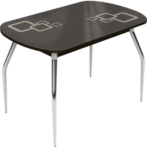 Стол «Ривьера» Квадро мини 90x60, стекло коричневый, опоры хром