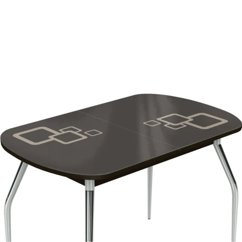 Стол «Ривьера» Квадро мини 90x60, стекло коричневый, опоры хром