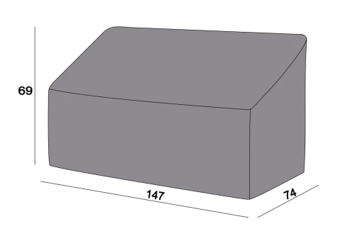 Защитный чехол на диван Канны, двухместный, цвет серый