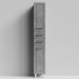 Пенал Арабеска 30 напольный, Мрамор Серый софт тач ПВХ 4044-1, правый