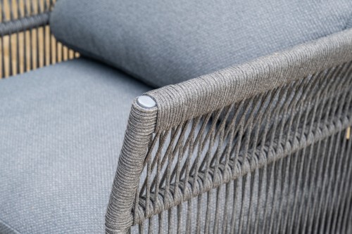 "Лугано" лаунж-зона 5-местная плетеная из роупа (веревки), каркас алюминиевый темно-серый, роуп темно-серый