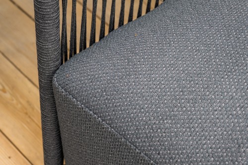 "Лугано" лаунж-зона 5-местная плетеная из роупа (веревки), каркас алюминиевый темно-серый, роуп темно-серый