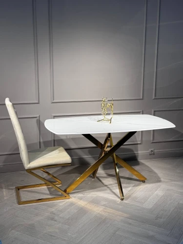 Стул обеденный Палермо MC799-BG-2, 60х46х105 см, бежевый/глянцевое золото