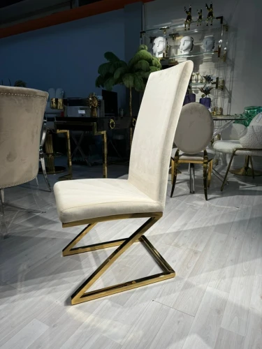 Стул обеденный Палермо MC799-BG-2, 60х46х105 см, бежевый/глянцевое золото