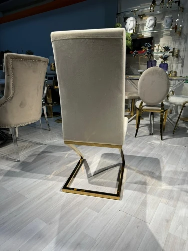 Стул обеденный Палермо MC799-BG-2, 60х46х105 см, бежевый/глянцевое золото