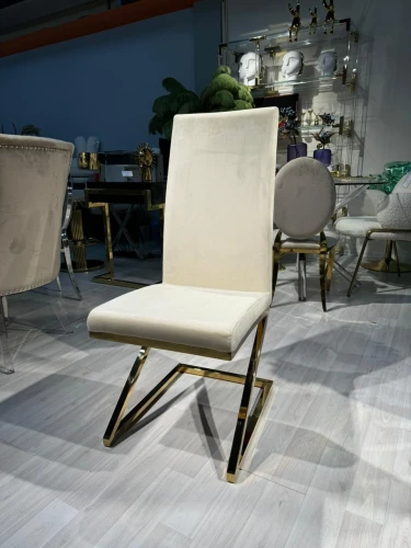 Стул обеденный Палермо MC799-BG-2, 60х46х105 см, бежевый/глянцевое золото
