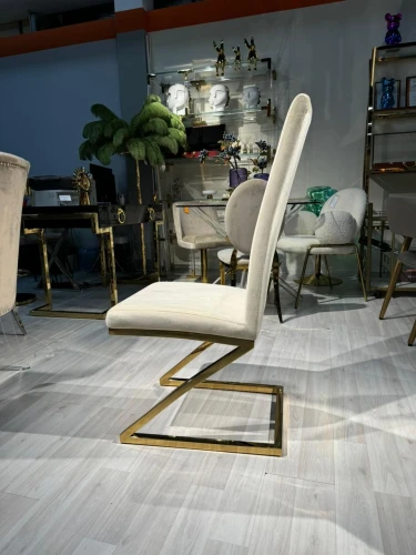 Стул обеденный Палермо MC799-BG-2, 60х46х105 см, бежевый/глянцевое золото