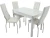 Обеденная группа (Стол Гамбург стекло и 4 стула Чинзано), белый
