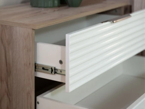 Комод «Джулия» 4ящ, Крафт серый/белый глянец