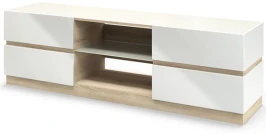 Тумба под ТВ «Хилтон» КМК 0651.20, Дуб сонома/Белый глянец