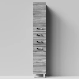 Пенал Орландо 35 напольный, Лиственница структурная контрастно-серая ПВХ 64202, левый