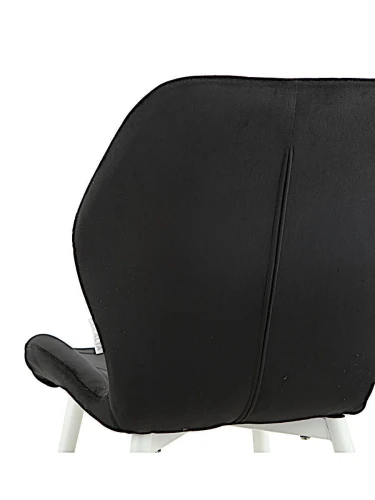 DC827 Стул мягкий, ЧЕРНЫЙ#G62-50 велюр, каркас металл белый КРУГЛЫЙ