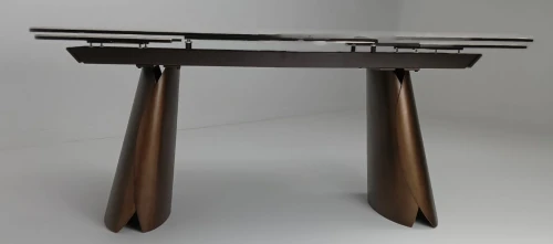 Стол IMBERT 180 GLOSS PATAGONIA, керамика на стекле/ брашированный каркас, цвет медный, ®DISAUR