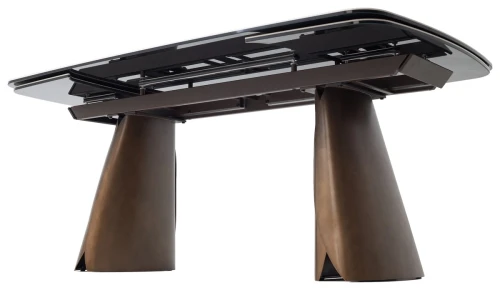 Стол IMBERT 180 GLOSS PATAGONIA, керамика на стекле/ брашированный каркас, цвет медный, ®DISAUR