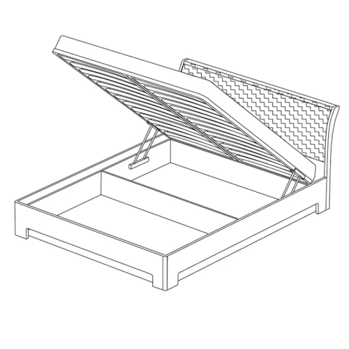 Кровать-3 с подъемным основанием 1600 экокожа Парма Нео лиственница темная