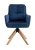 DC23069A Стул мягкий поворотный 360* с подлокот, СИНИЙ, ножка: бук.