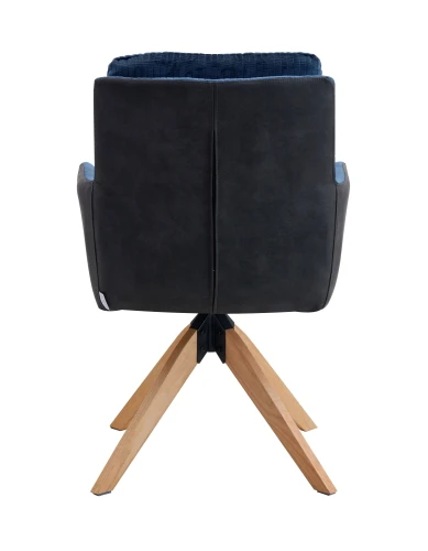 DC23069A Стул мягкий поворотный 360* с подлокот, СИНИЙ, ножка: бук.