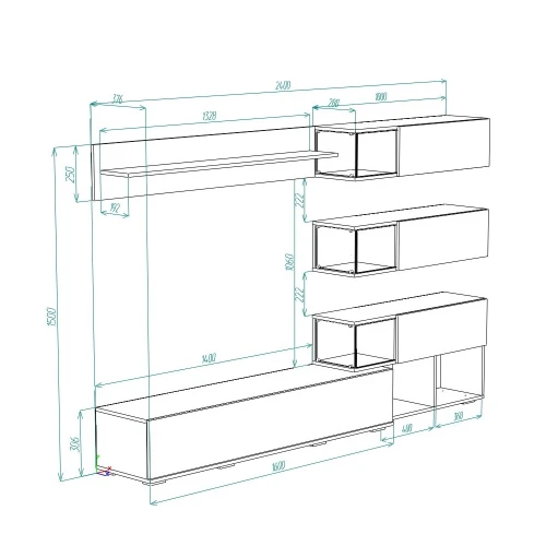 Гостиная Рига ГС-01, Каньон/графит