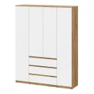 Шкаф для одежды и белья 4х дверный Денвер, Дуб золотой, Белый
