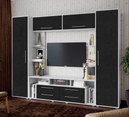 Гостиная Гармония, Пластер блэк, Белый