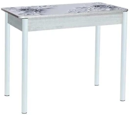 Нью йорк фотопечать стол обеденный раздвижной / цветы на сером/бетон белый/белый