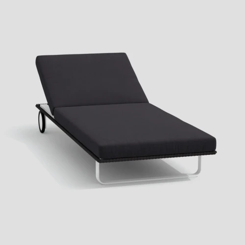 Шезлонг COSTA на колесах антрацит - белый каркас