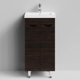 Тумба Смайл 40 напольный, Палисандр ПВХ 43101 Vodok с раковиной в комплекте