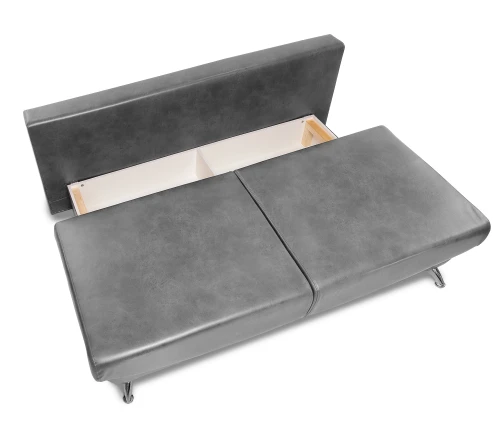 Диван еврокнижка Оливер мини, замша серая,145