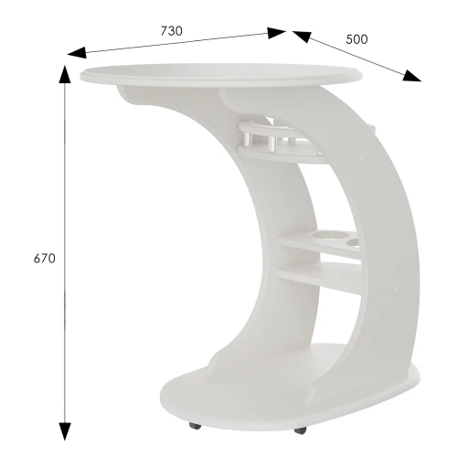 Придиванный столик Люкс молочный дуб