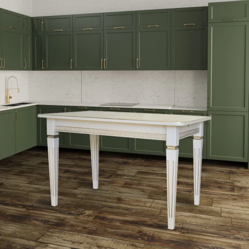 Стол обеденный Васко В 89Н слоновая кость/золото 120*80