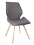 DC230 Стул мягкий, СЕРЫЙ экокожа, каркас металл, шампань КВАДРАТ