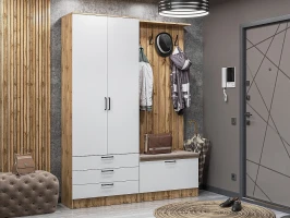 Готовая прихожая Стиль-03 White In 2S/Дуб Вотан