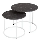 Стол журнальный МеталлАрт М001 черный мрамор/белый