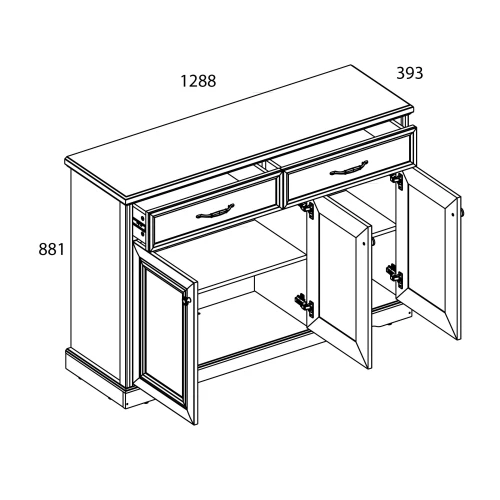 TOSCANA NEW, Тумба 3D2S. Цвет ПЕРСИДСКИЙ ЖЕМЧУГ/КАНЬОН