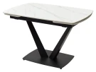 Стол ALATRI 120 MATT WHITE MARBLE SOLID CERAMIC / BLACK, ®DISAUR Стол ALATRI 120 MATT WHITE MARBLE SOLID CERAMIC / BLACK, ®DISAUR