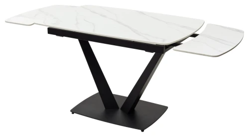 Стол ALATRI 120 MATT WHITE MARBLE SOLID CERAMIC / BLACK, ®DISAUR