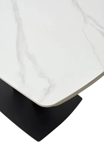 Стол ALATRI 120 MATT WHITE MARBLE SOLID CERAMIC / BLACK, ®DISAUR