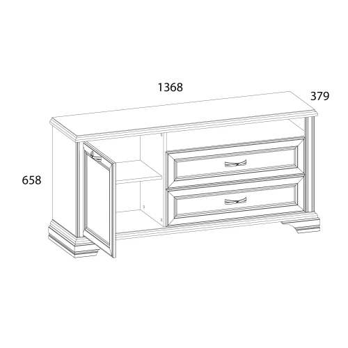 Тумба RTV 1D2SN, MONAKO, цвет Сосна винтаж/дуб анкона
