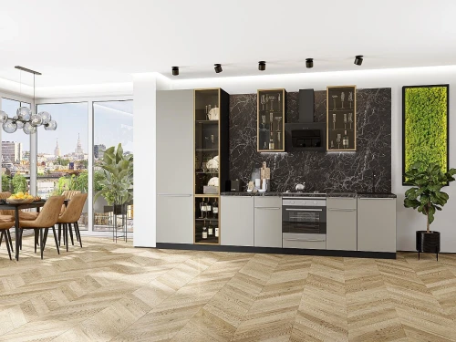 Кухонный гарнитур Фьюжн-08 Silky Grey Graphite